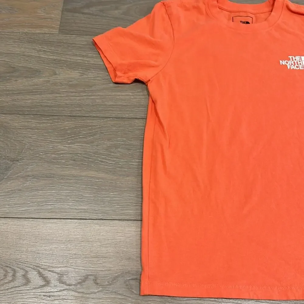 NORTH FACE Orange‎ Crew Neck Short Sleeve Cotton Tee Shirt T Top Outdoor Size XS - Picture 3 of 10